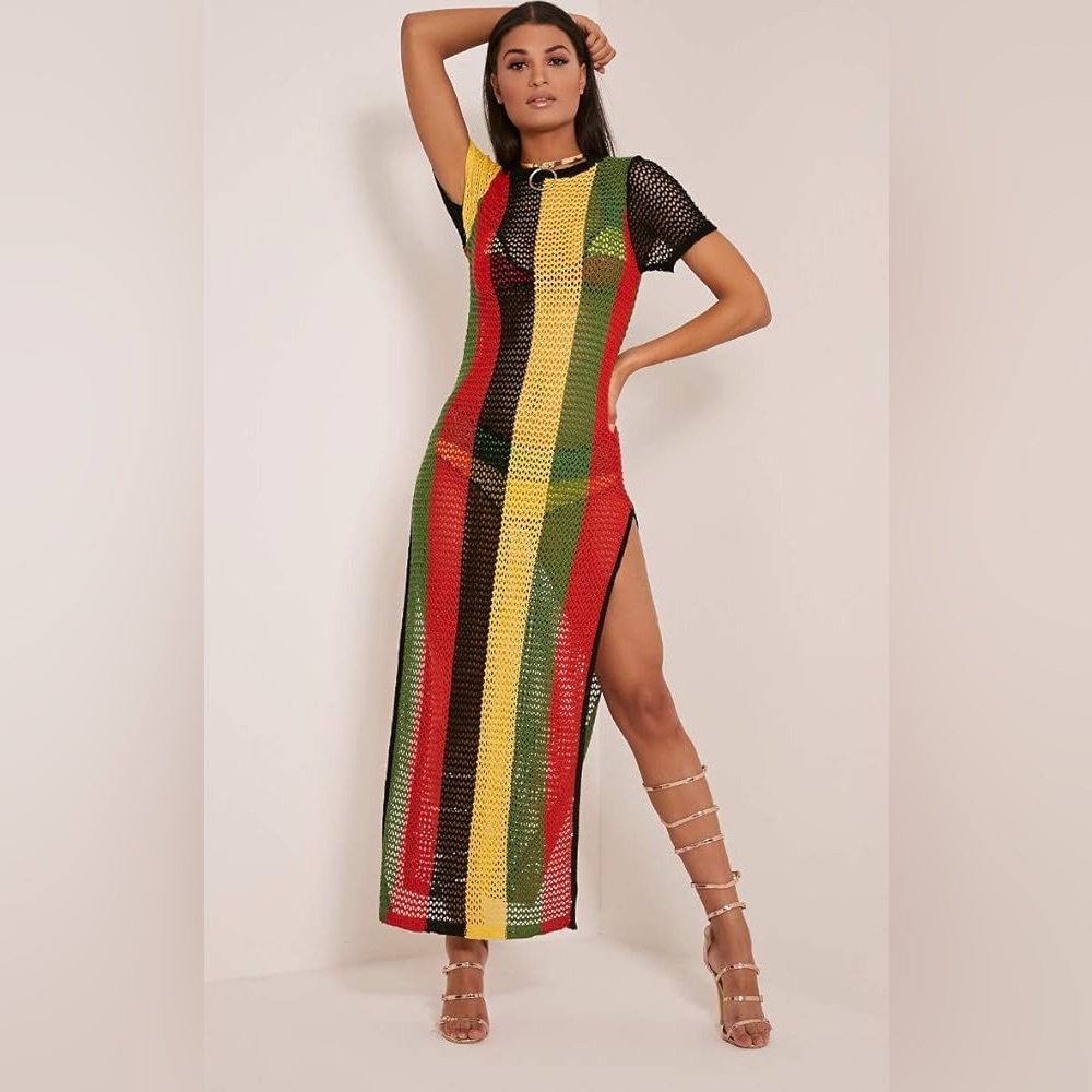 RTS Fishnet Bathing Suit Cover Up DRESS